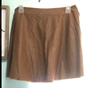 Brown leather skirt
